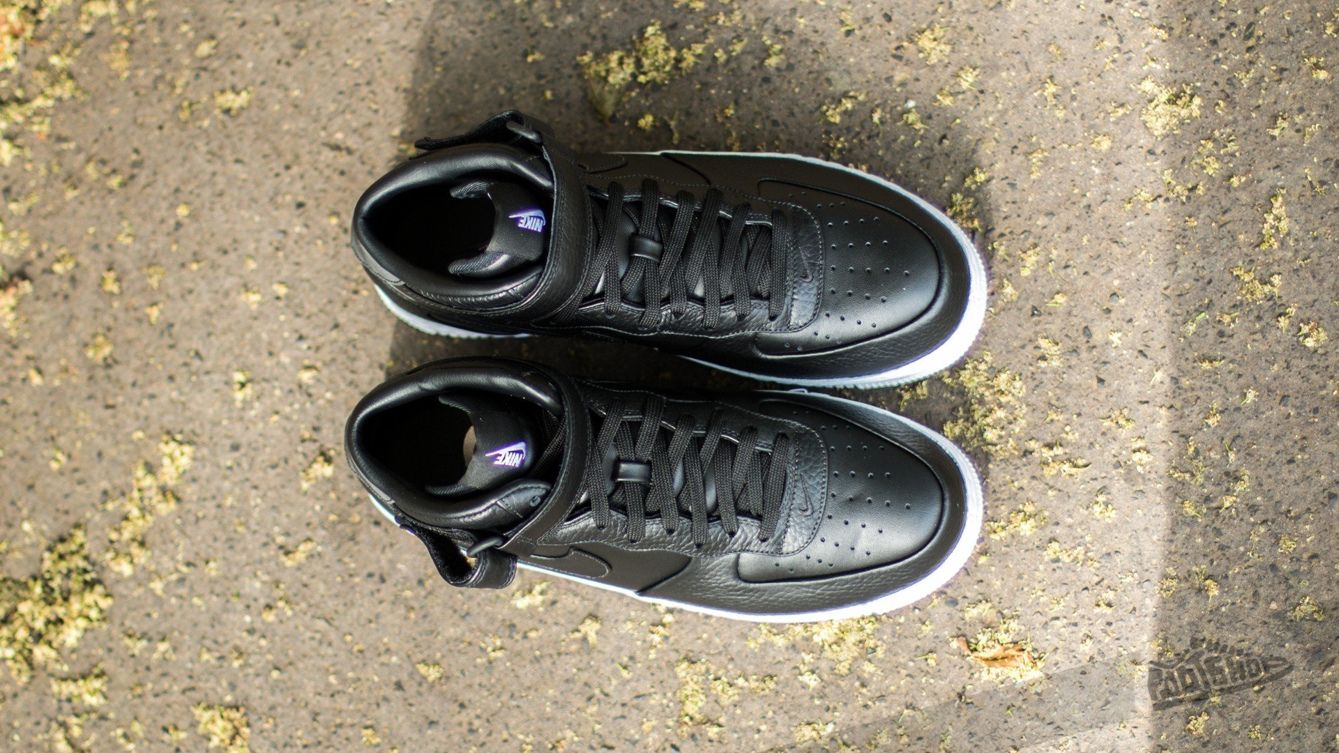 Férfi cipők NIKELAB Air Force 1 Mid Black/ Black-White