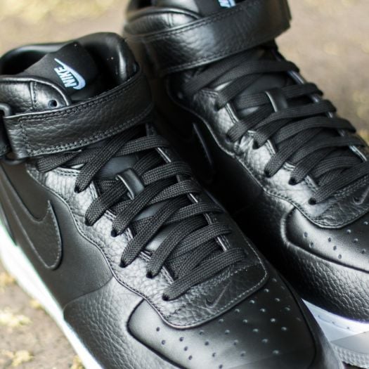 Men s shoes NIKELAB Air Force 1 Mid Black Black White Footshop