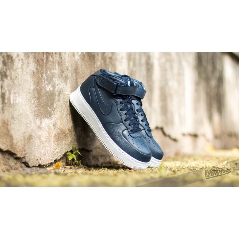 NIKELAB Air Force 1 Mid Obsidian/ Obsidian-White | Footshop