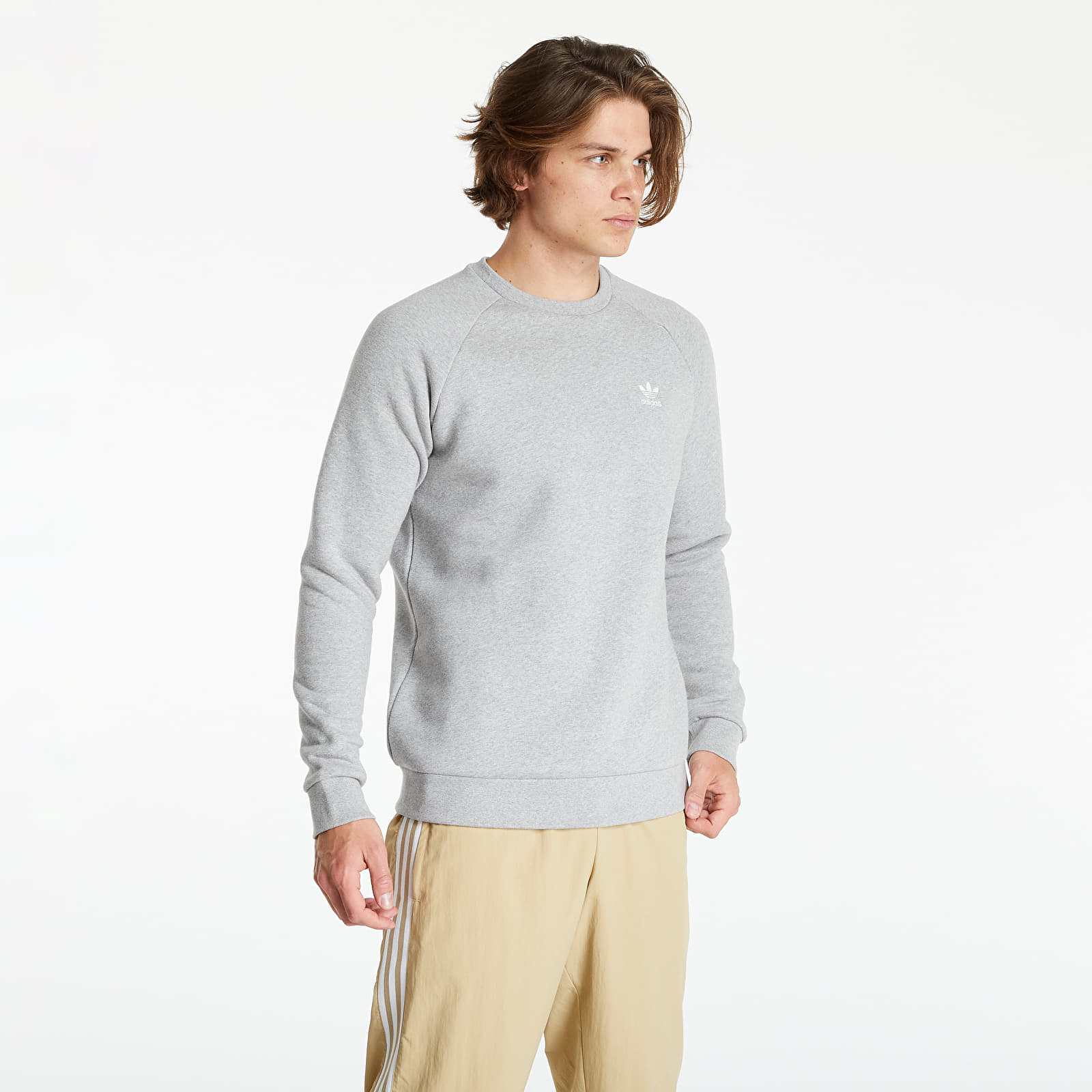 and Footshop Medium | adidas Grey Hoodies Essential sweatshirts Heather Crew