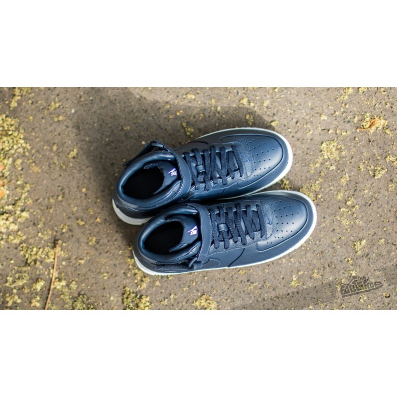 NIKELAB Air Force 1 Mid Obsidian/ Obsidian-White | Footshop