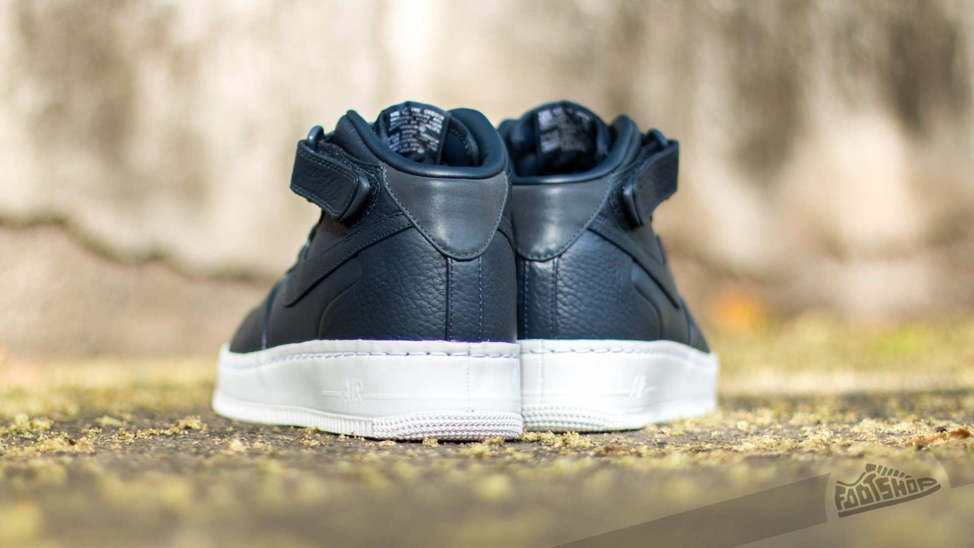 Men's shoes NIKELAB Air Force 1 Mid Obsidian/ Obsidian-White