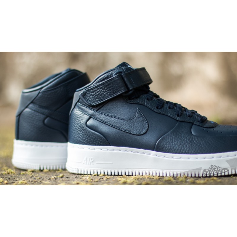NIKELAB Air Force 1 Mid Obsidian/ Obsidian-White | Footshop