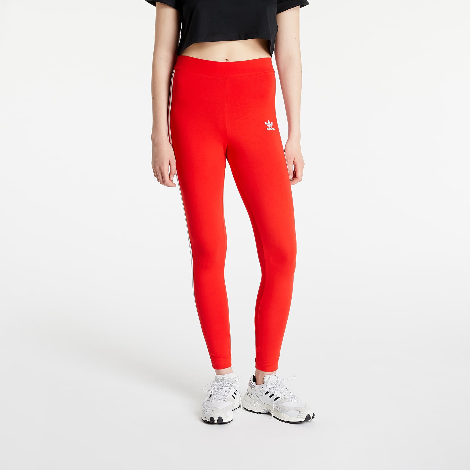 Hosen adidas 3 Stripes Tights Red