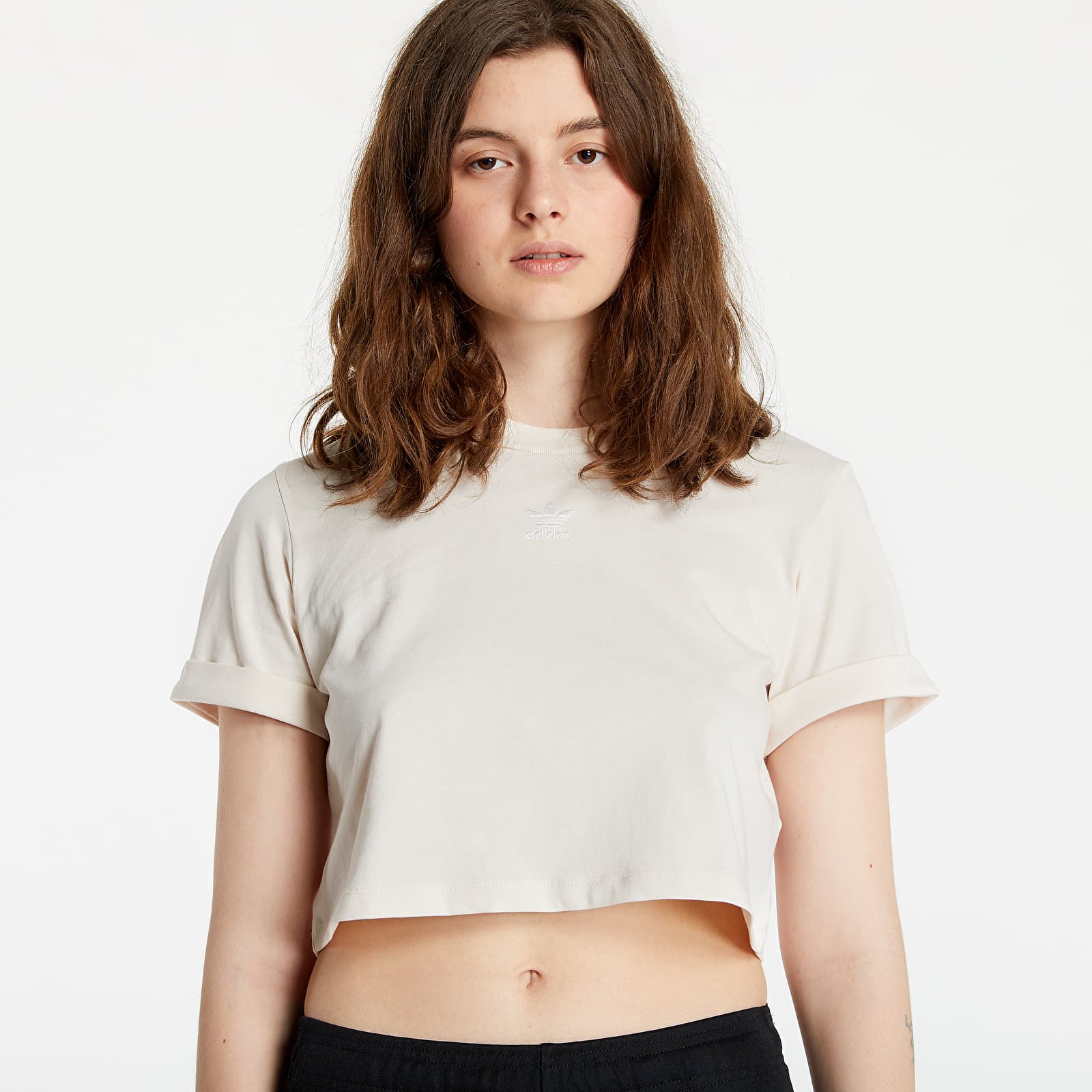 Koszulki adidas Adicolor Essentials Cropped Tee Wonder White