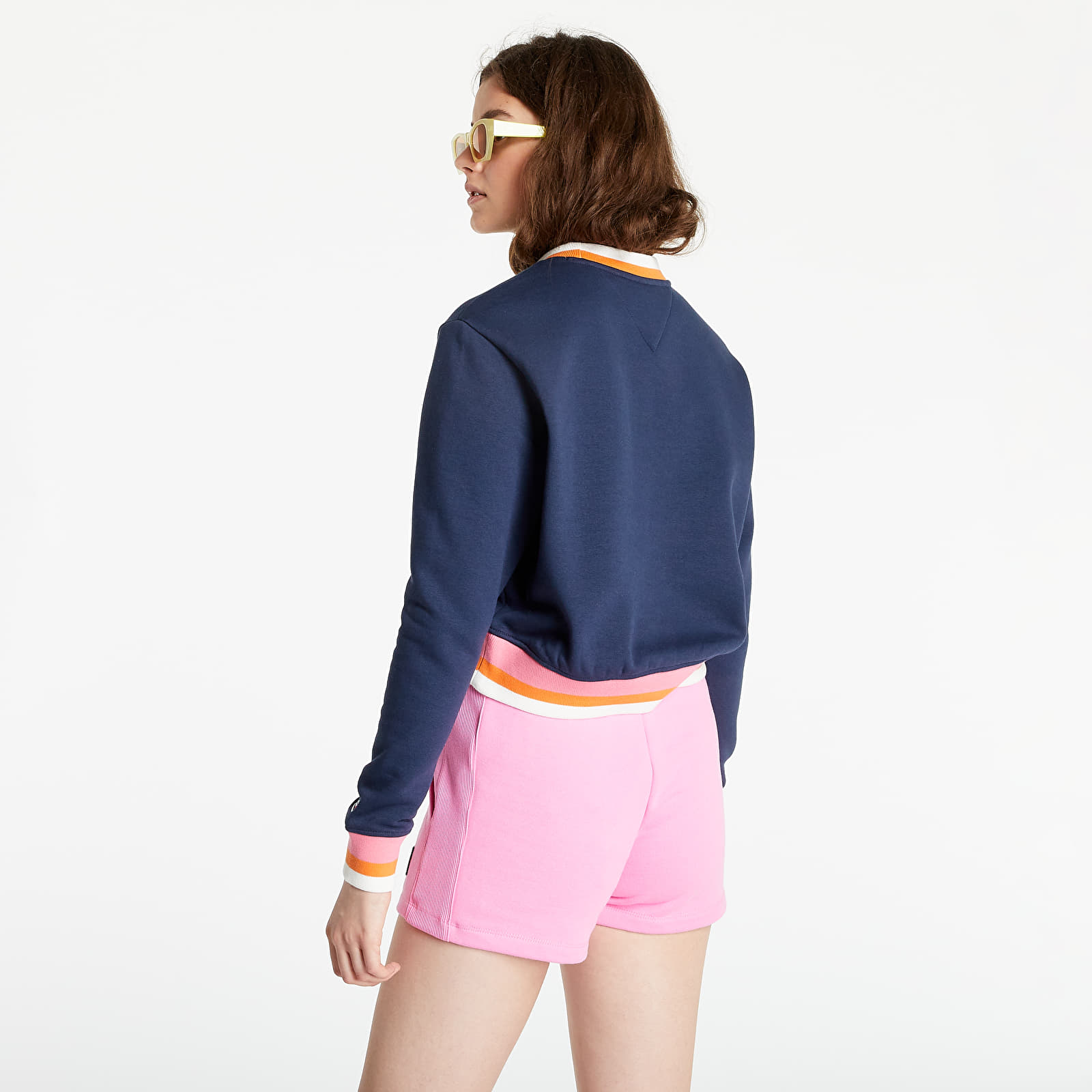 Hanorace Tommy Jeans Regular Crop Tipping Crew Twilight Navy