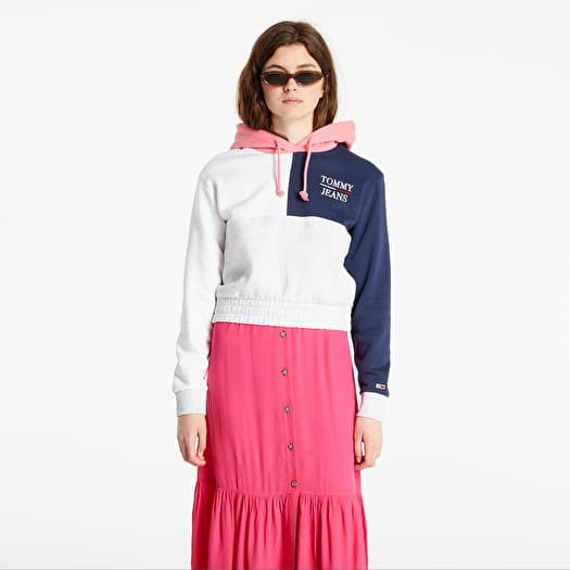 Hoodies and sweatshirts Tommy Jeans Crop Colorblock Logo Hoodie Multicolor Footshop