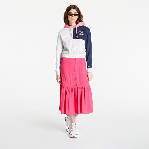 Sweatshirt Tommy Jeans Crop Colorblock Logo Hoodie