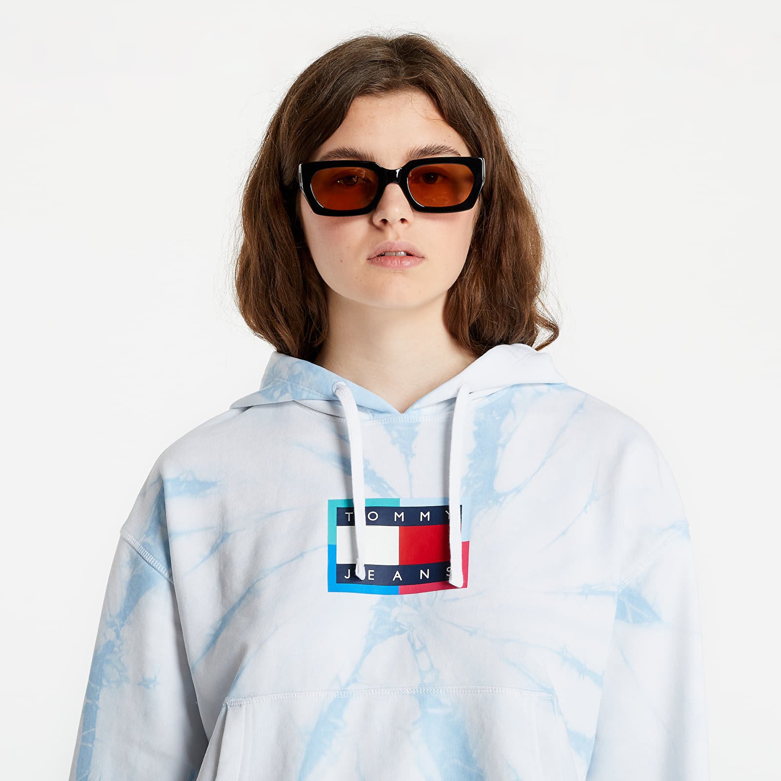 Felpe Tommy Jeans Boxy Tie-Dye Flag Hoodie Tie Dye Print