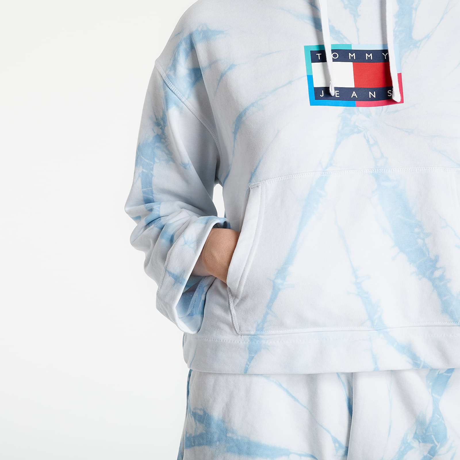 Felpe Tommy Jeans Boxy Tie-Dye Flag Hoodie Tie Dye Print