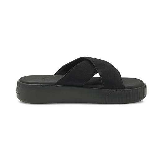 Puma black platform best sale slides