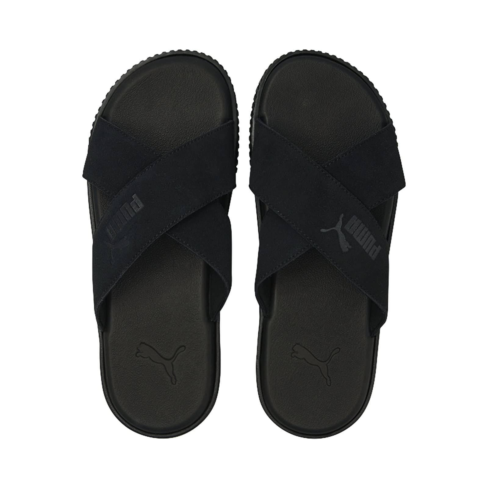 Black puma platform slides cheap