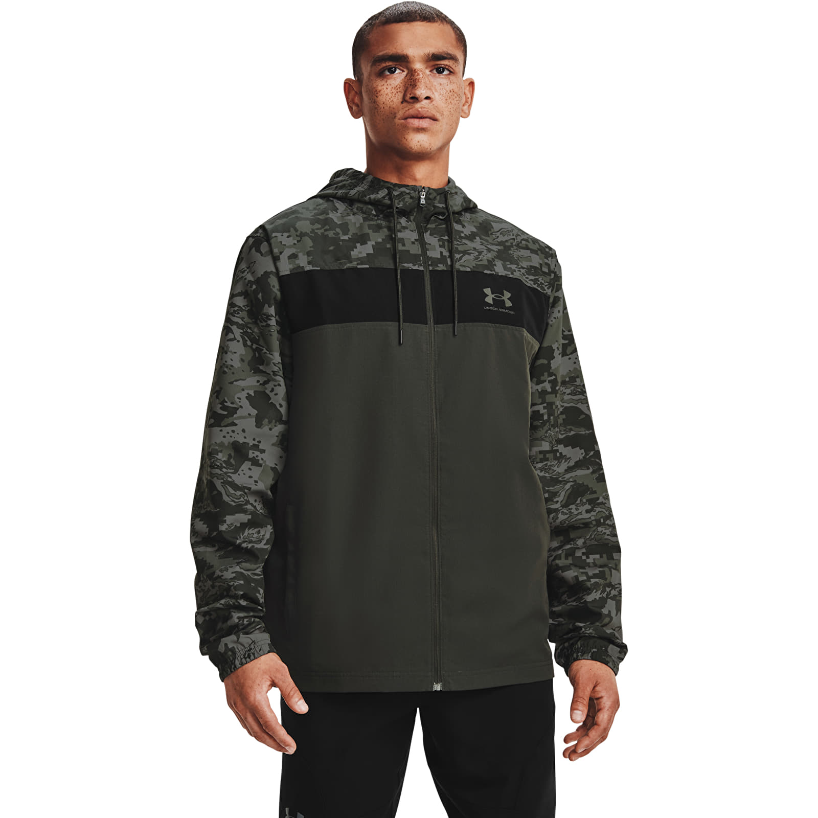 Under armour camo rain jacket hot sale