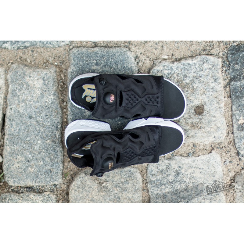 Reebok Instapump Fury Sandal Black/ White/ Gold Metallic | Footshop