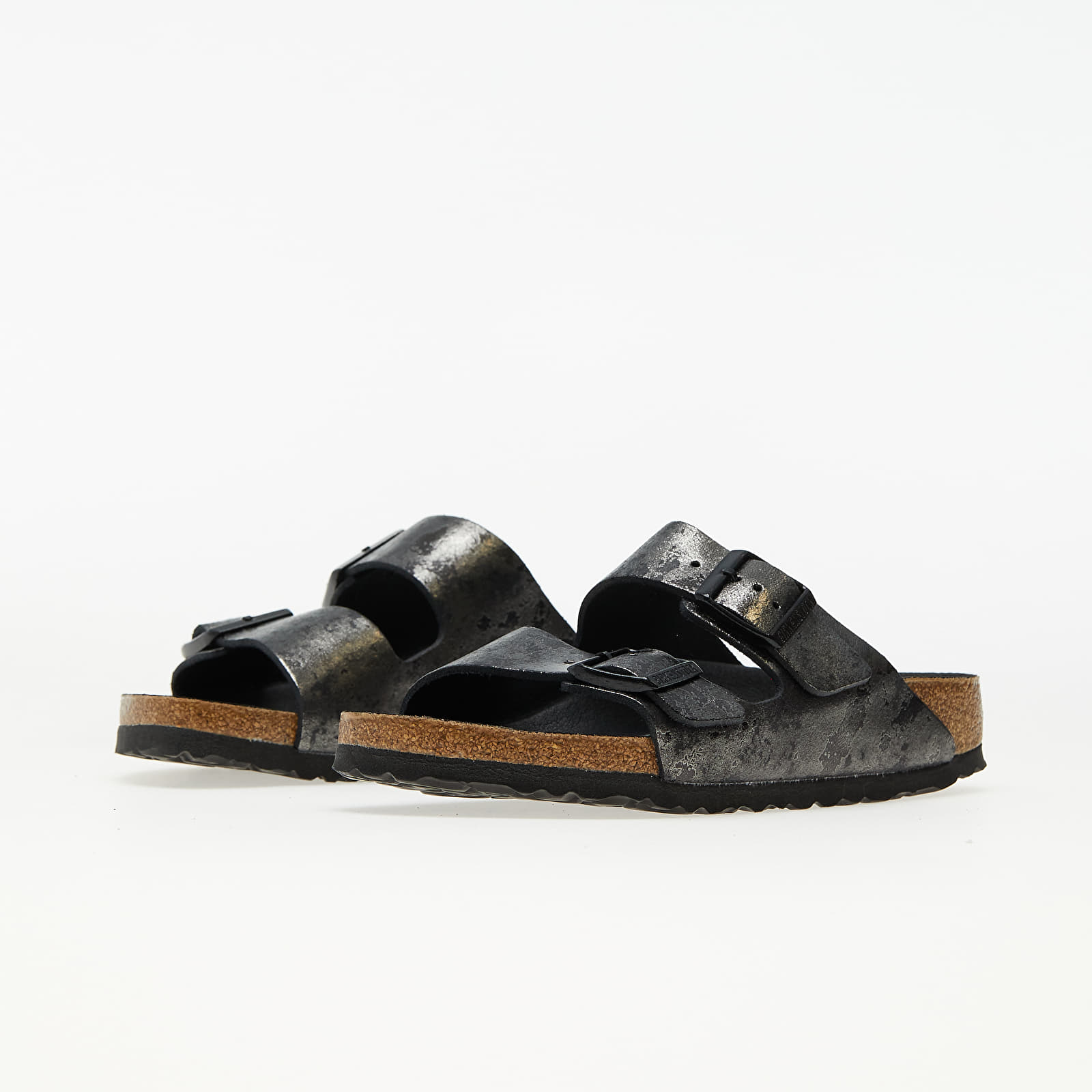 Birkenstock arizona washed metallic antique black discount