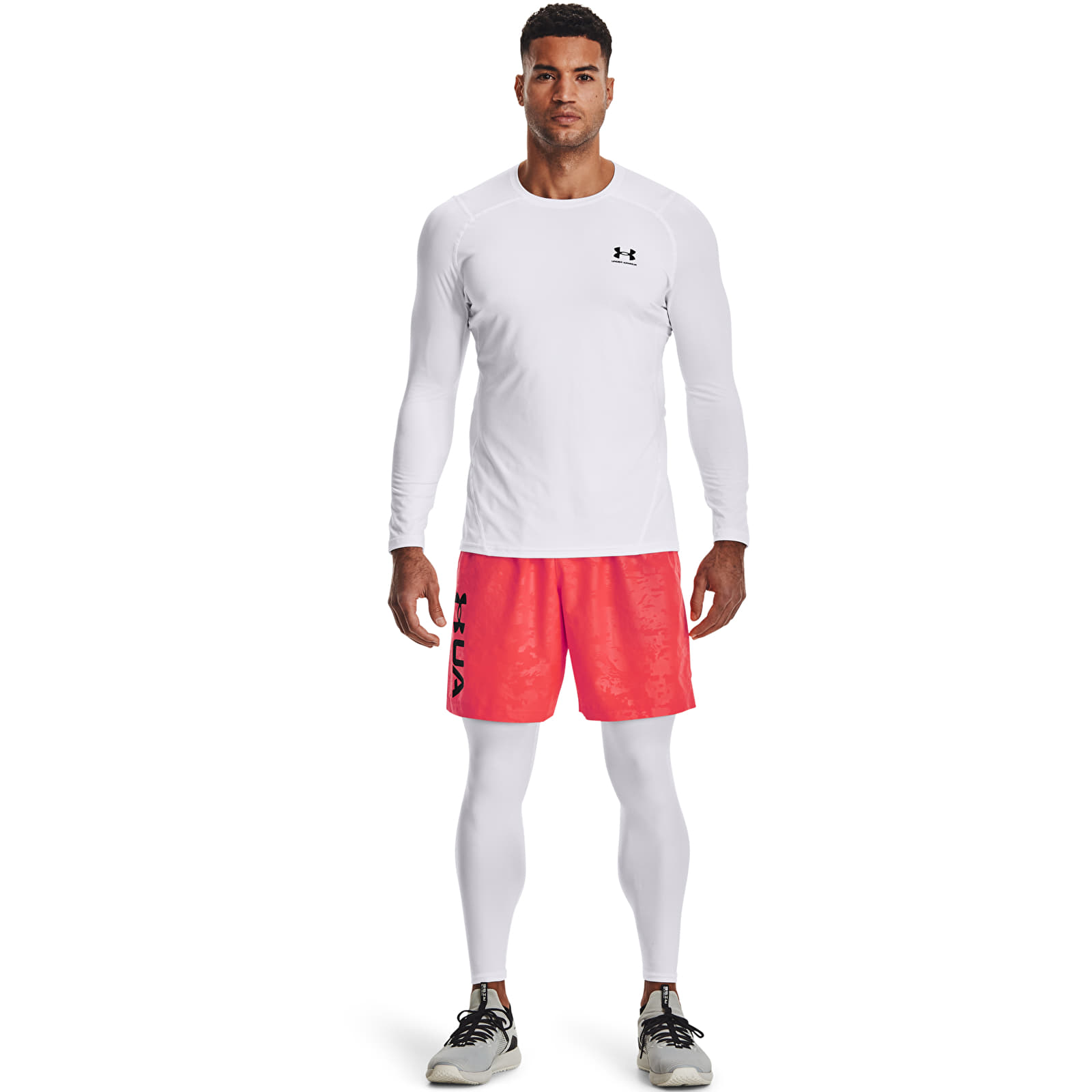 T-skjorter Under Armour Hg Armour Fitted LS White/ Black