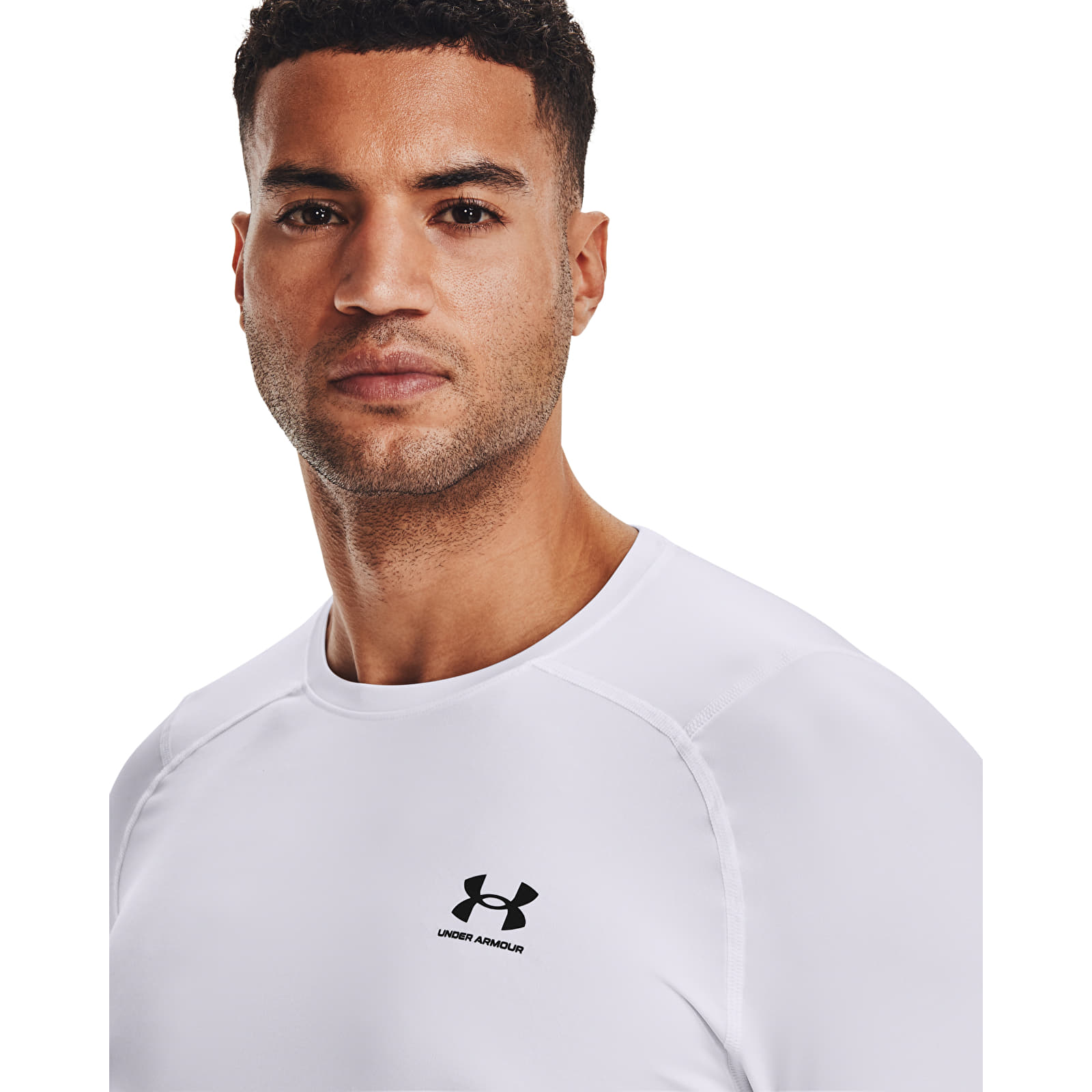 T-skjorter Under Armour Hg Armour Fitted LS White/ Black