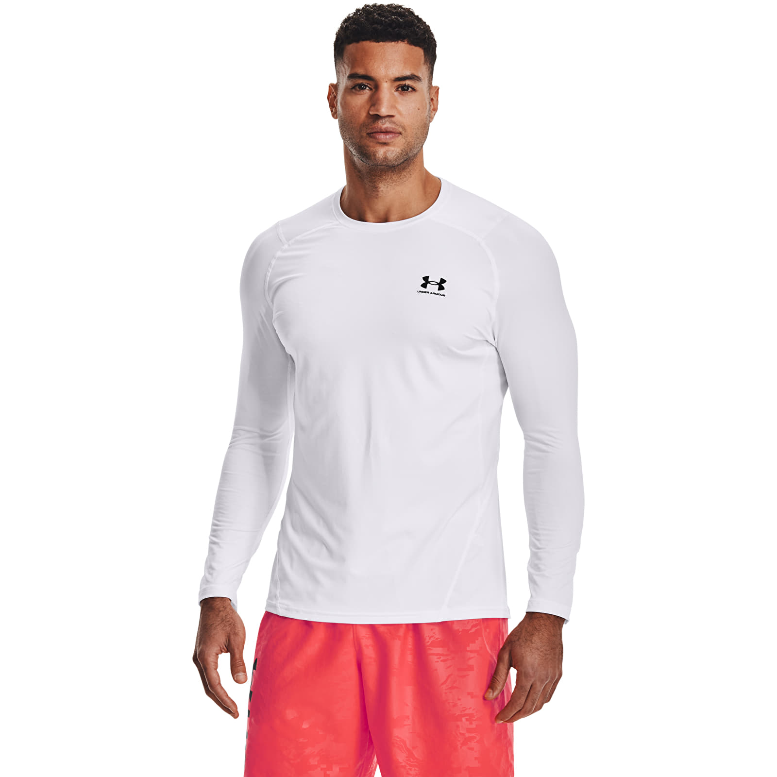 T-skjorter Under Armour Hg Armour Fitted LS White/ Black