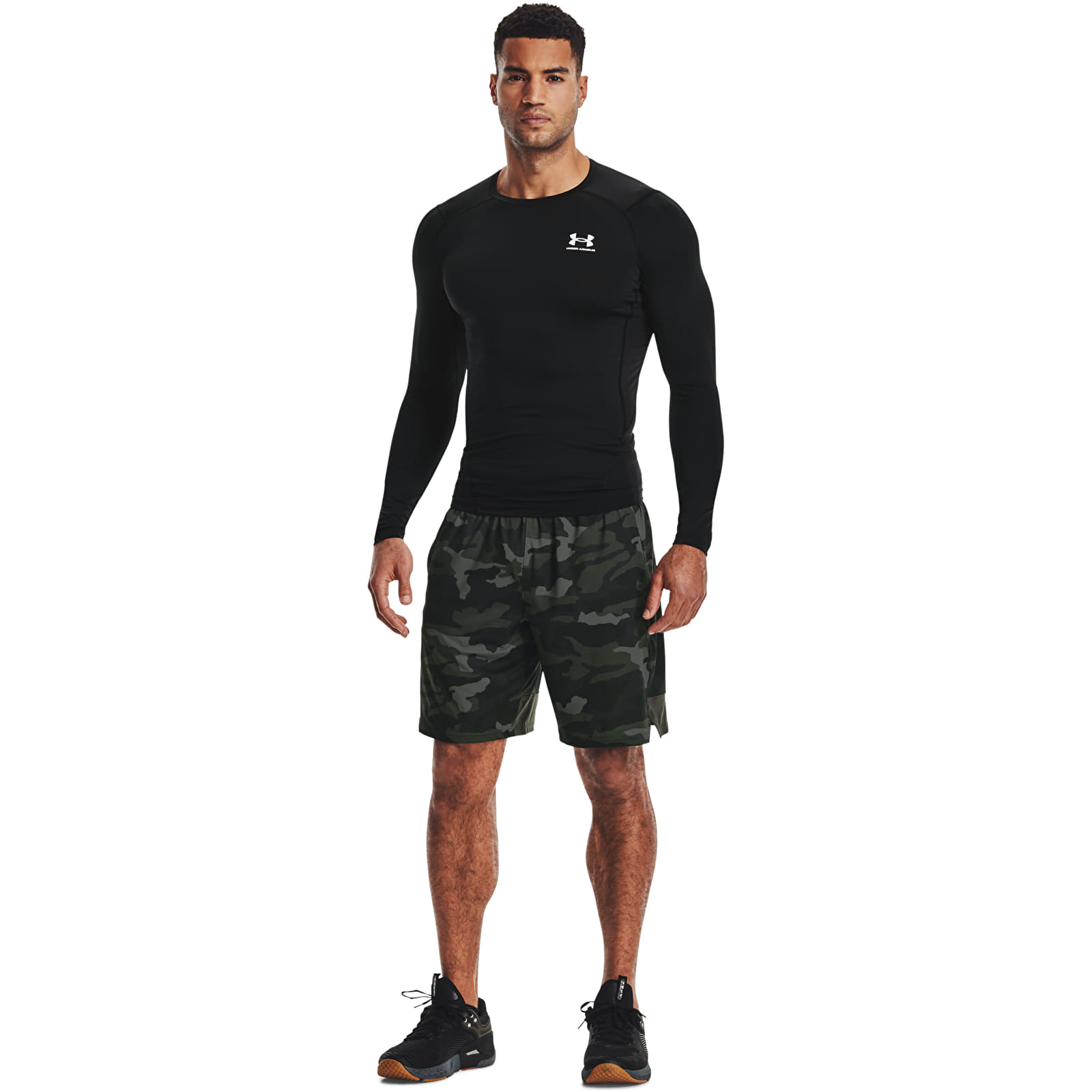 Pólók Under Armour Hg Armour Comp LS Black/ White