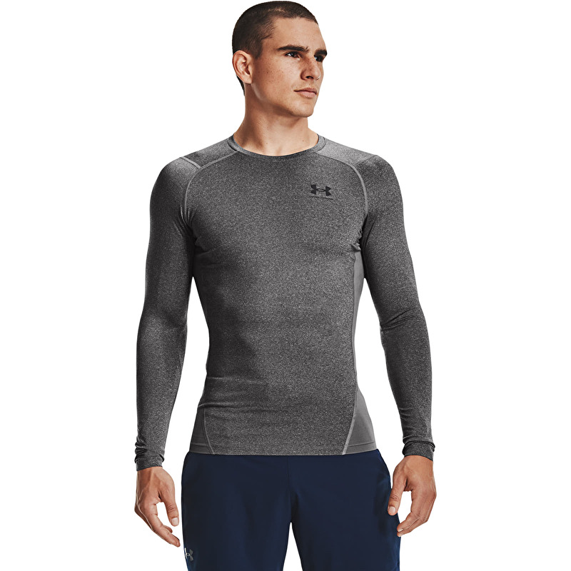 Marškinėliai Under Armour Hg Armour Comp LS Carbon Heather/ Black