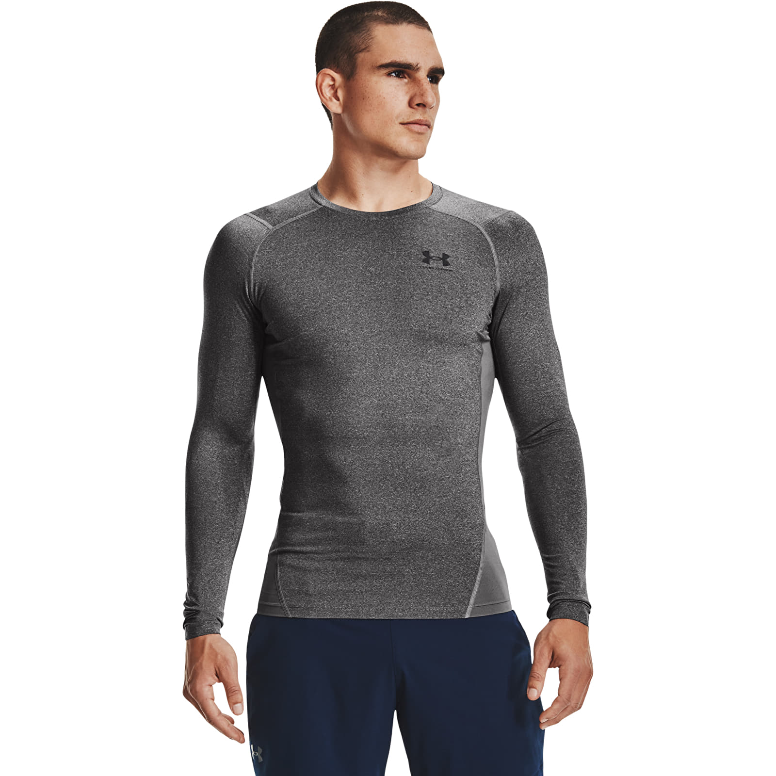 Pólók Under Armour Hg Armour Comp LS Carbon Heather/ Black