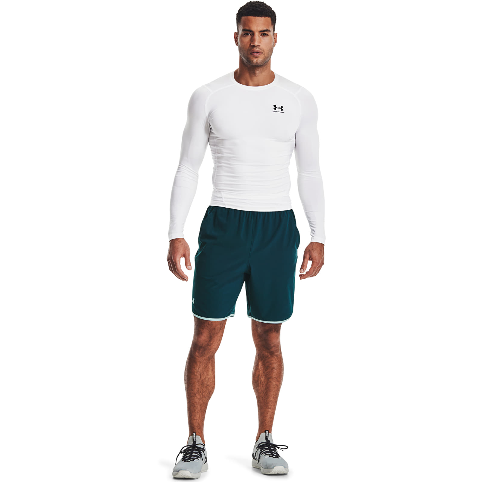 T-Shirts Under Armour Hg Armour Comp LS White/ Black