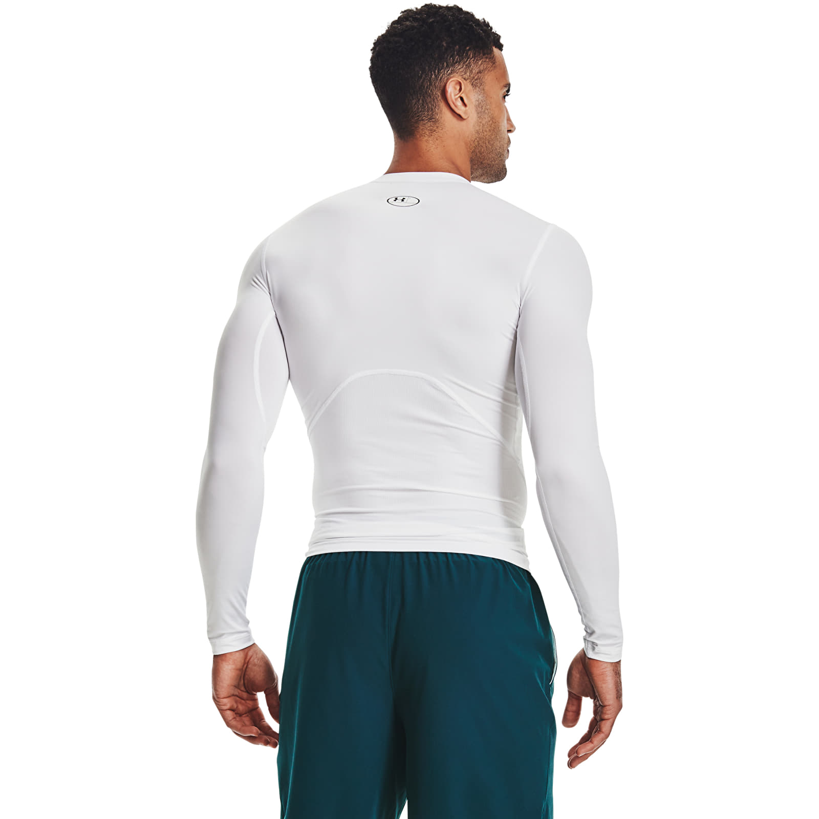 T-Shirts Under Armour Hg Armour Comp LS White/ Black