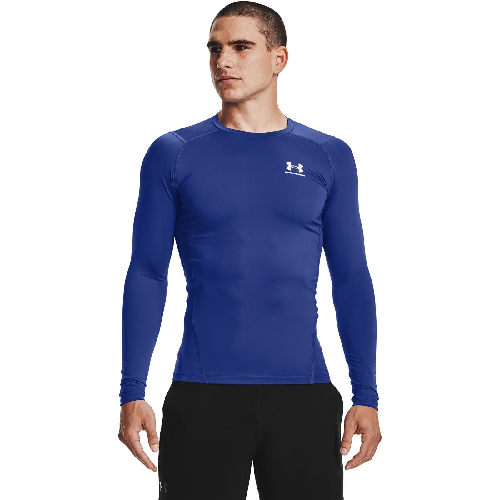 T-Shirts Under Armour Hg Armour Comp LS Royal/ White