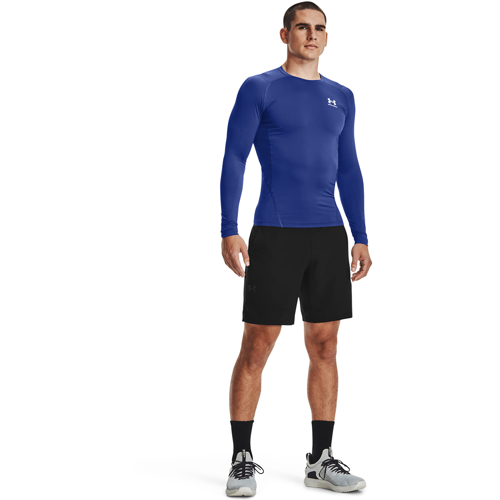 T-Shirts Under Armour Hg Armour Comp LS Royal/ White
