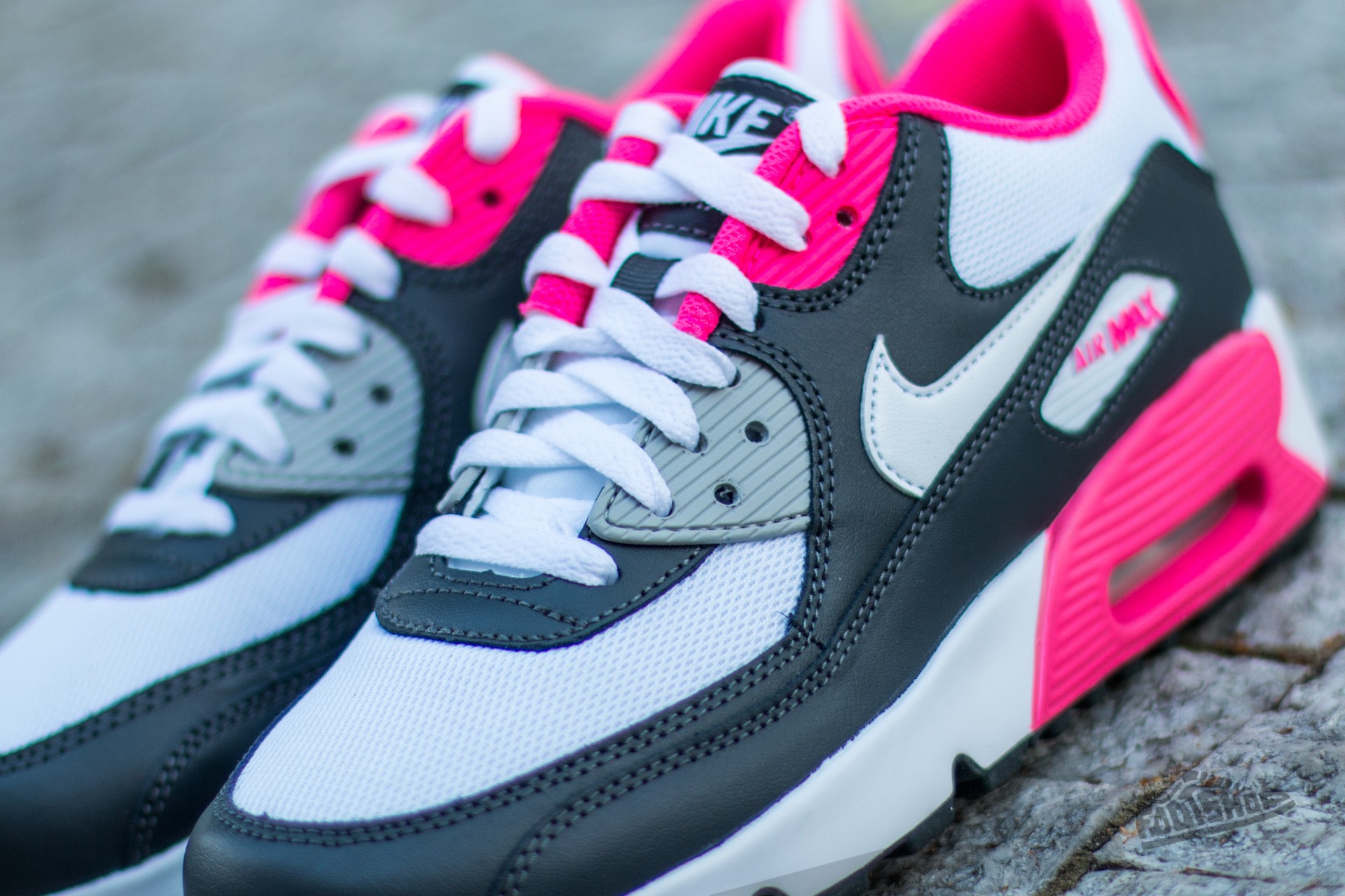 Damen Sneaker und Schuhe Nike Air Max 90 Mesh GS Anthracite White Hyper Pink Footshop