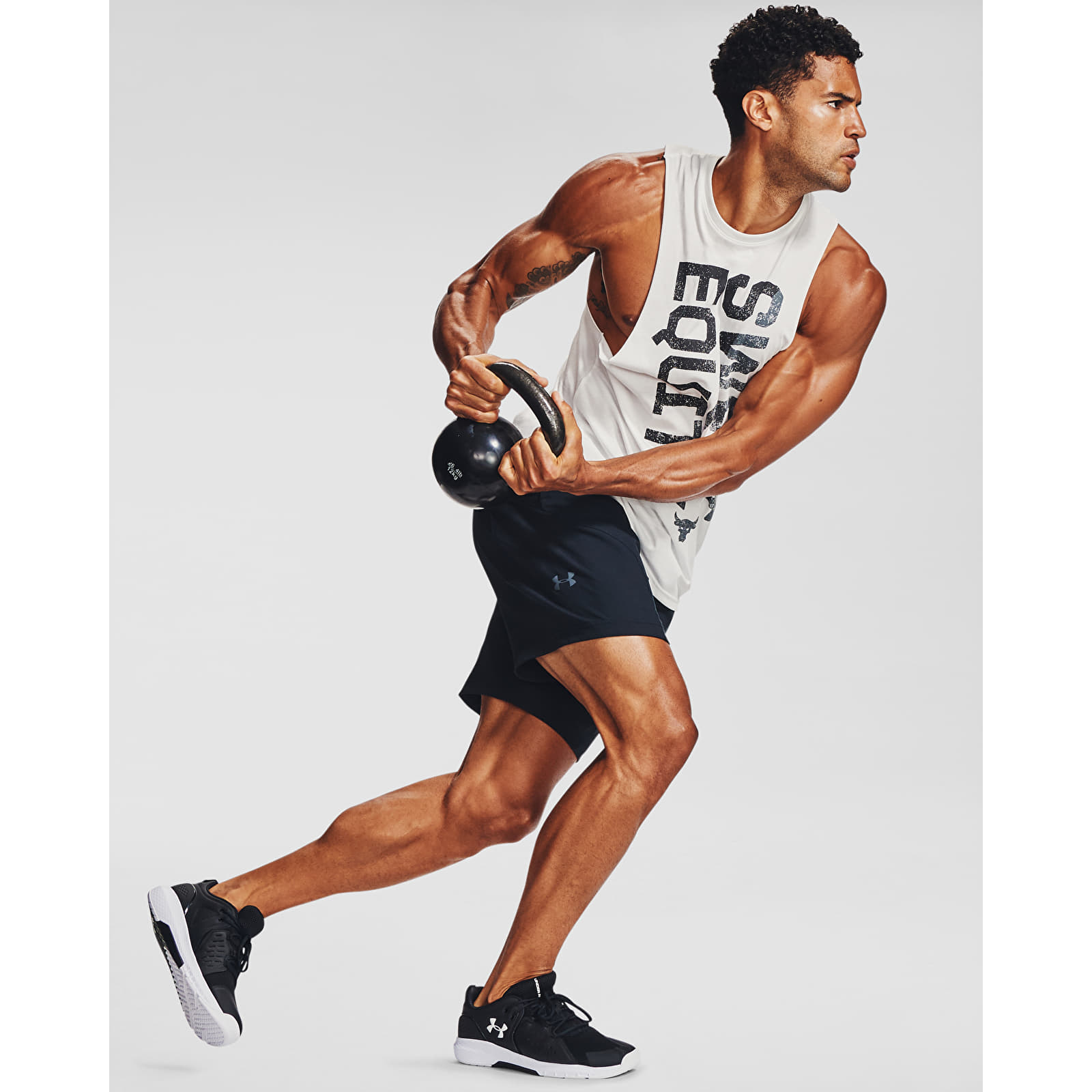 Majice bez rukava Under Armour Project Rock Sweat Equity Tnk White