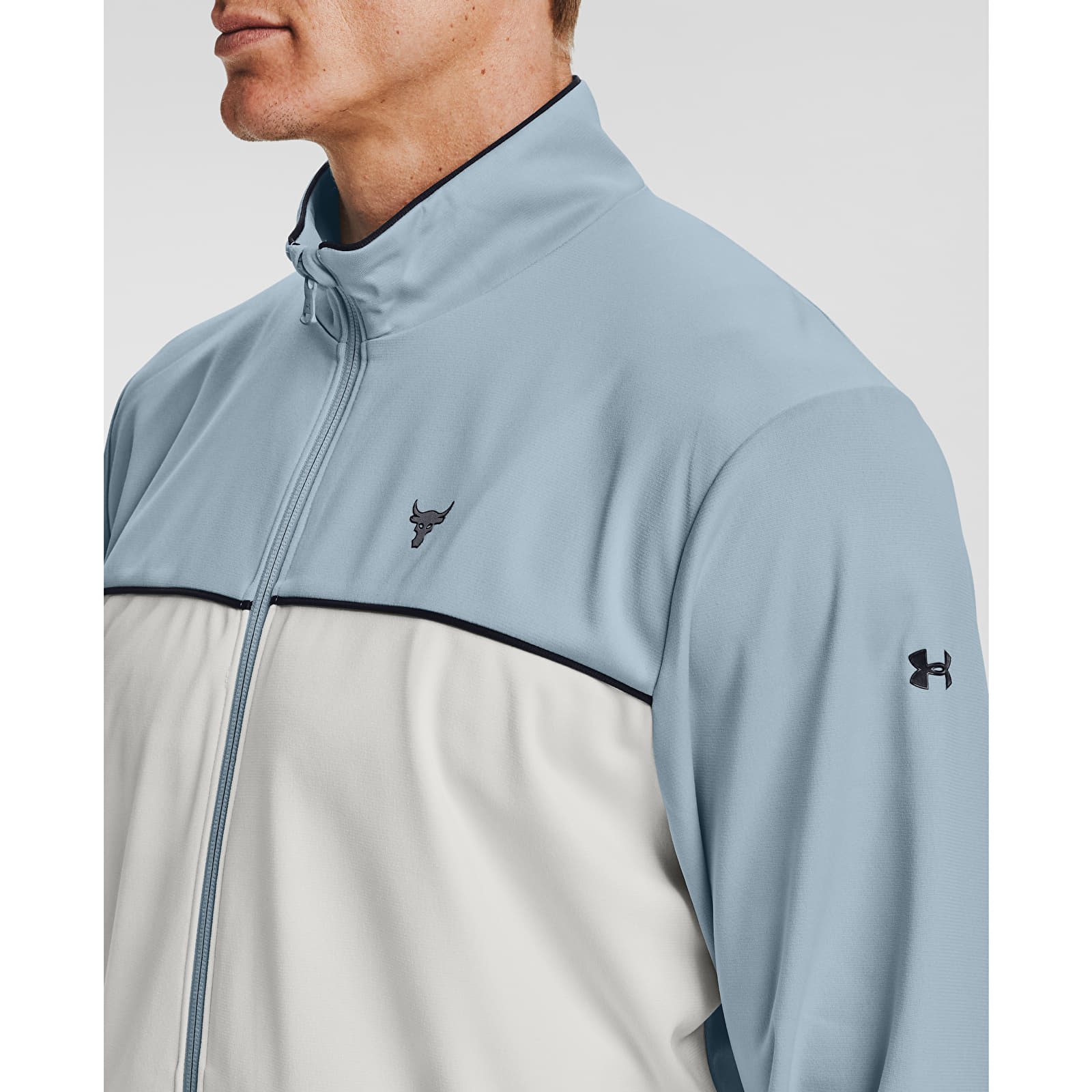 Kabátok Under Armour Project Rock Knit Track Jacket Blue