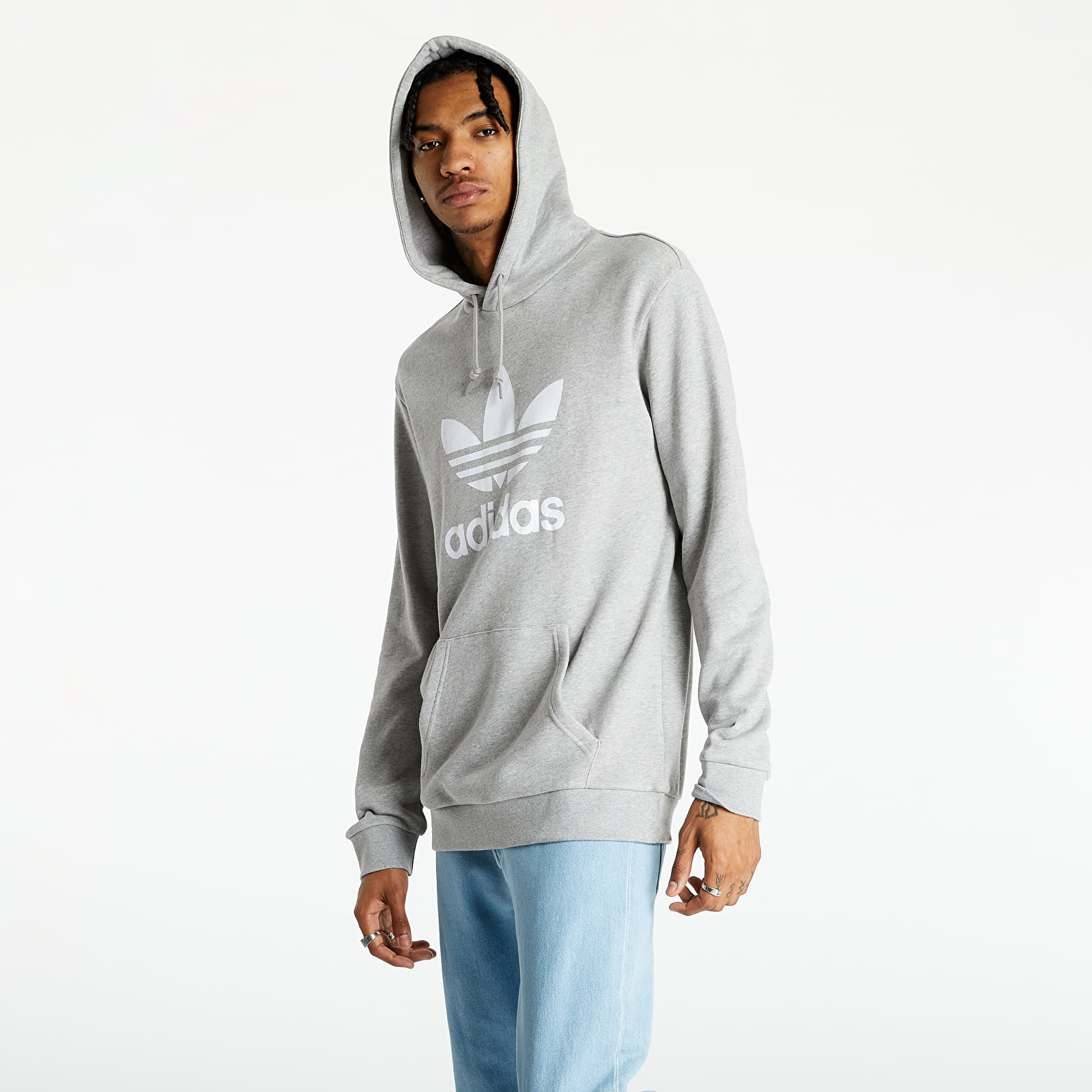 Hanorac adidas Trefoil Hoody Medium Grey Heather/ White - 1 | YEO