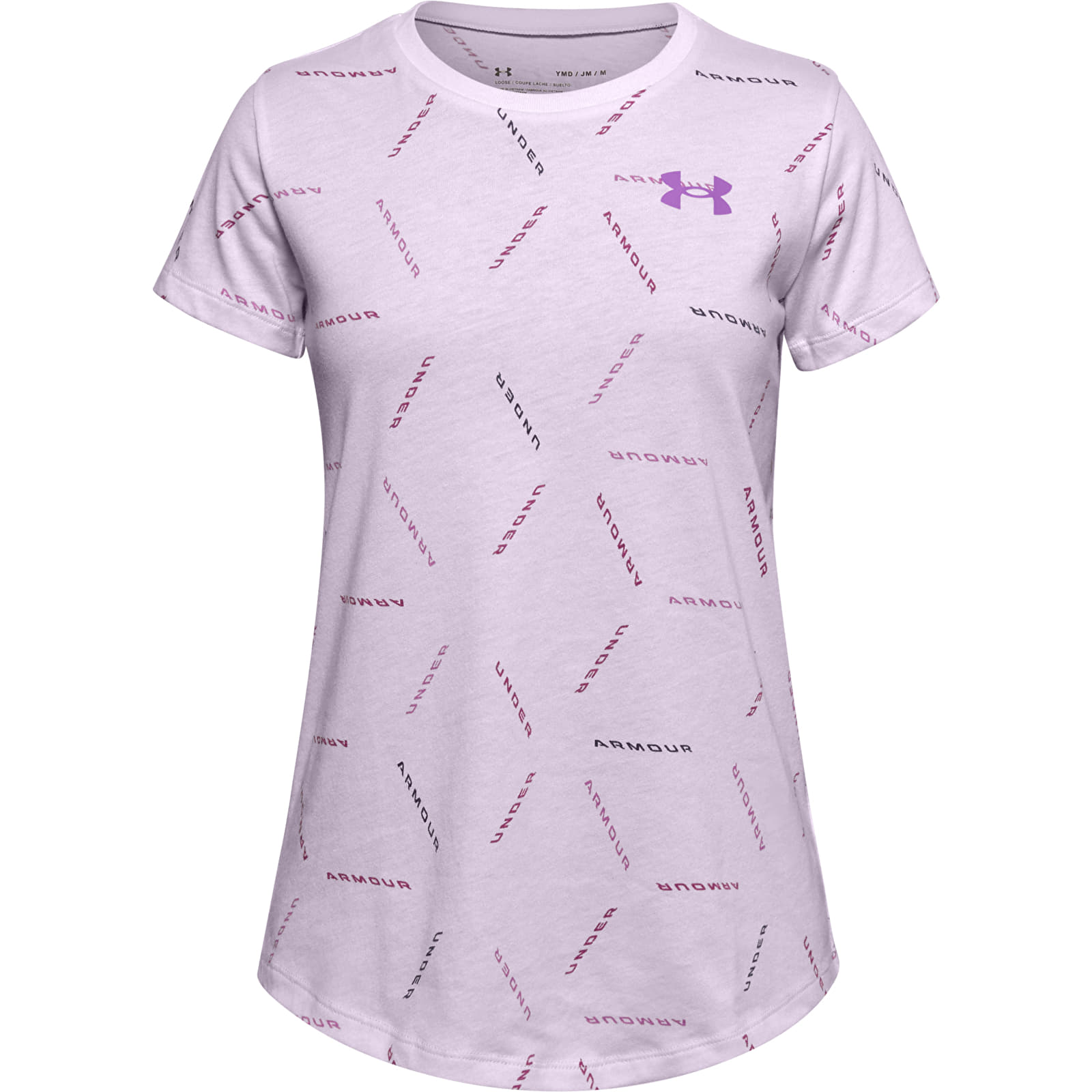 Majice T-shirt Under Armour Y Twitch Multi Print Ss Purple