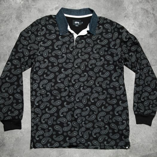 T-Shirts and shirts Stüssy Simple Paisley Rugby Black | Footshop