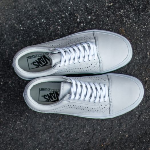 VANS Old Skool Reissue White Leather Sneakers Lace Up Athletic Shoes Mens 5 Old Skool Shoe in True White | Vans main image 4