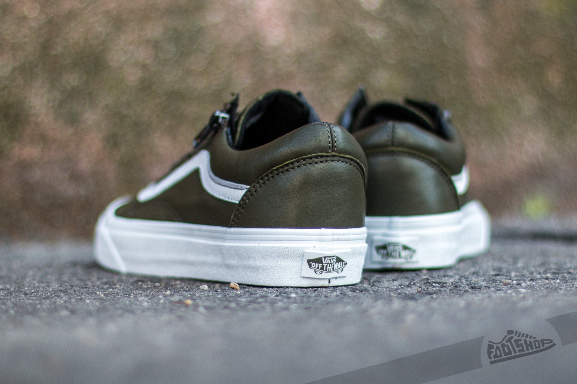 Scarpe uomo Vans Old Skool Zip (Antique Leather) Ivy Green