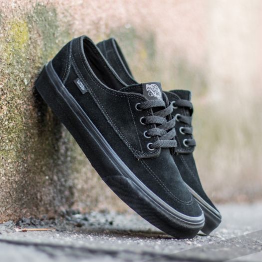 Men s shoes Vans Brigata Suede Black Black Footshop