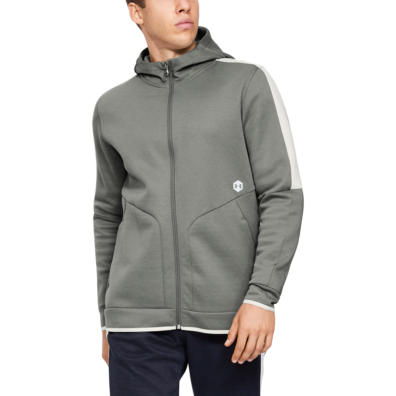 Hettegensere og sweatshirts Under Armour Athlete Recovery Fleece Full Zip Green