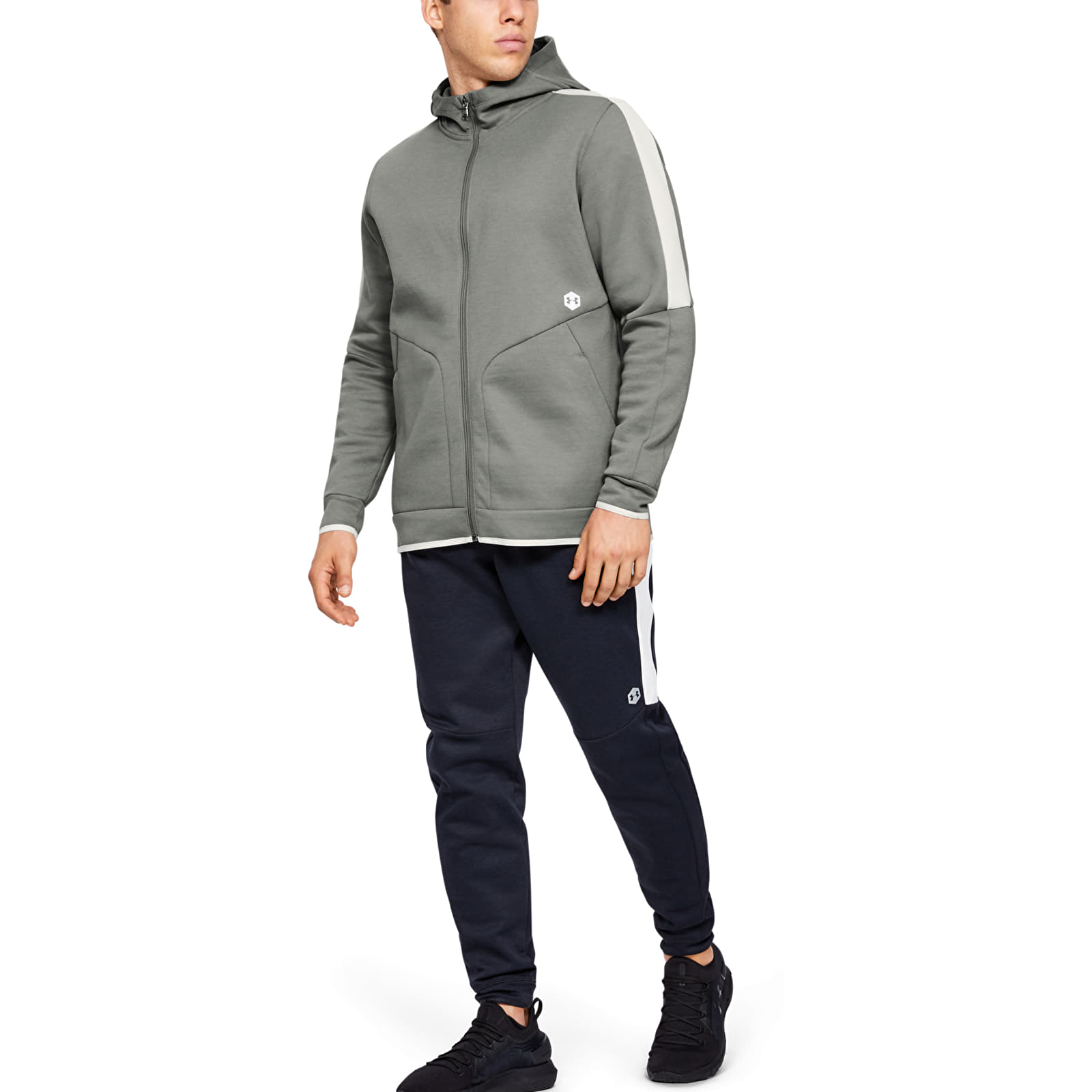 Hettegensere og sweatshirts Under Armour Athlete Recovery Fleece Full Zip Green