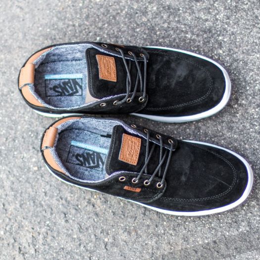 Manner Vans Brigata Lite Suede Leather Black White Footshop
