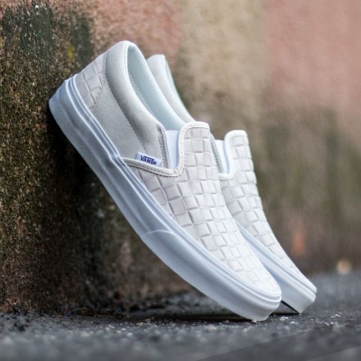 White suede slip new arrivals on vans