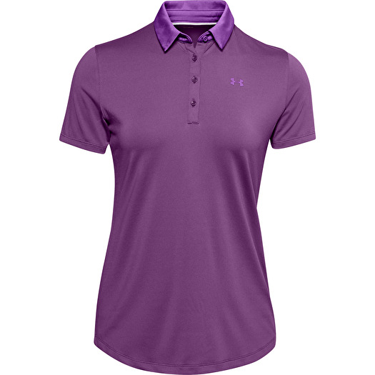 Purple under armour polo shirt store