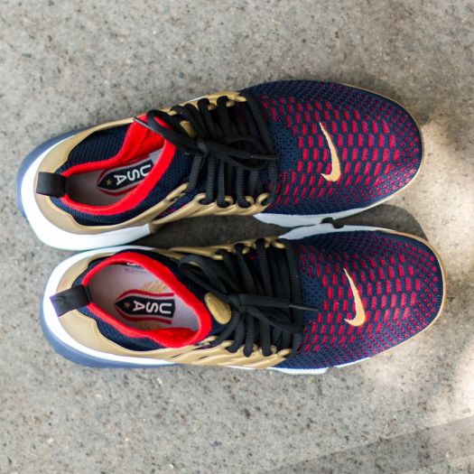 Nike presto ultra flyknit gold navy white top