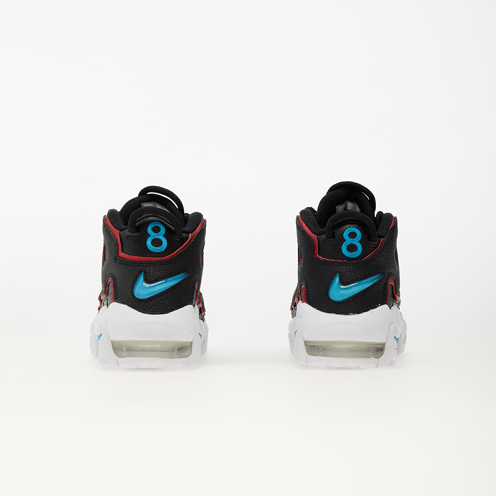 Adidași și încălțăminte pentru copii Nike Air More Uptempo GS Black/ Light Blue Fury - Fusion Red