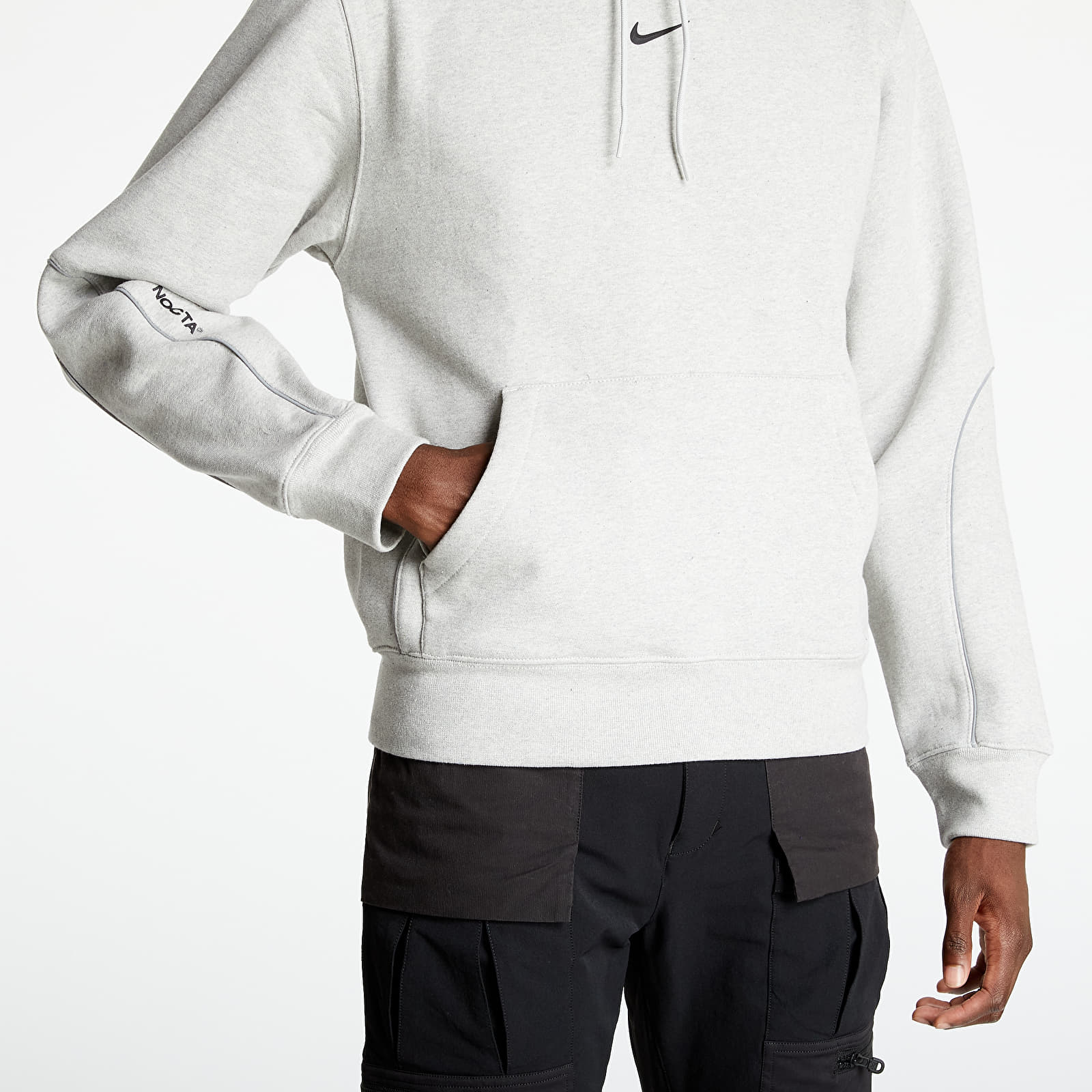 Bluzy Nike Nocta Men's Fleece Hoodie Grey Heather/ Black