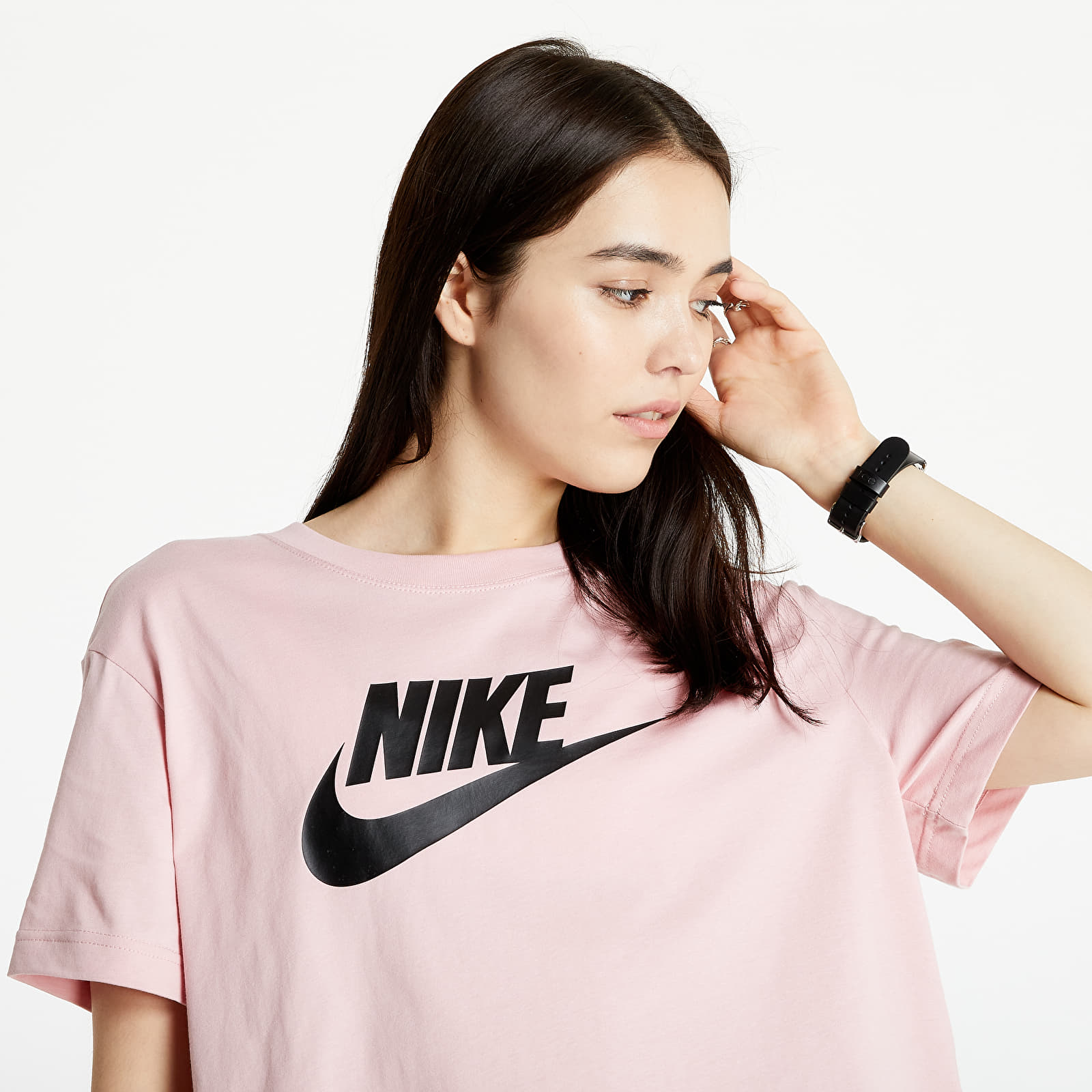 Tričká Nike Sportswear W Tee Essential Crop Icon Ftr Pink Glaze/ Black