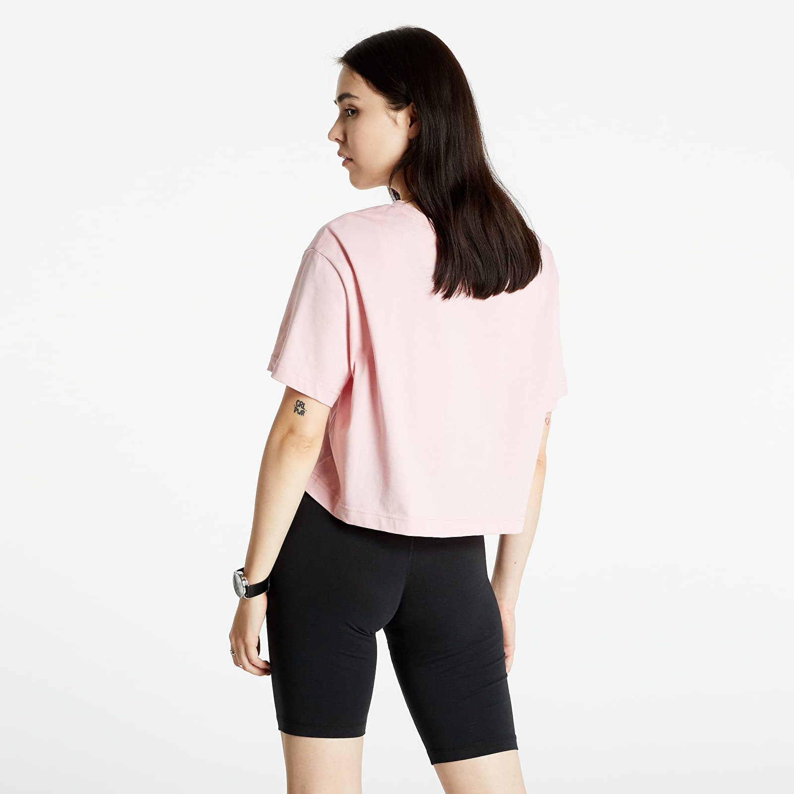 Magliette Nike Sportswear W Tee Essential Crop Icon Ftr Pink Glaze/ Black