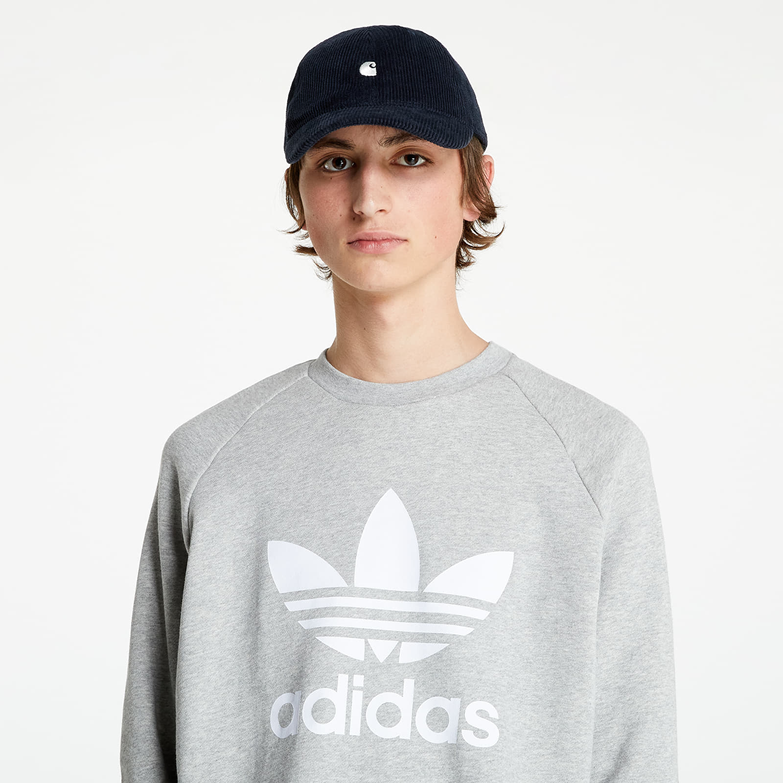 Hoodies and sweatshirts  adidas Trefoil Crew Medium Grey Heather/ White