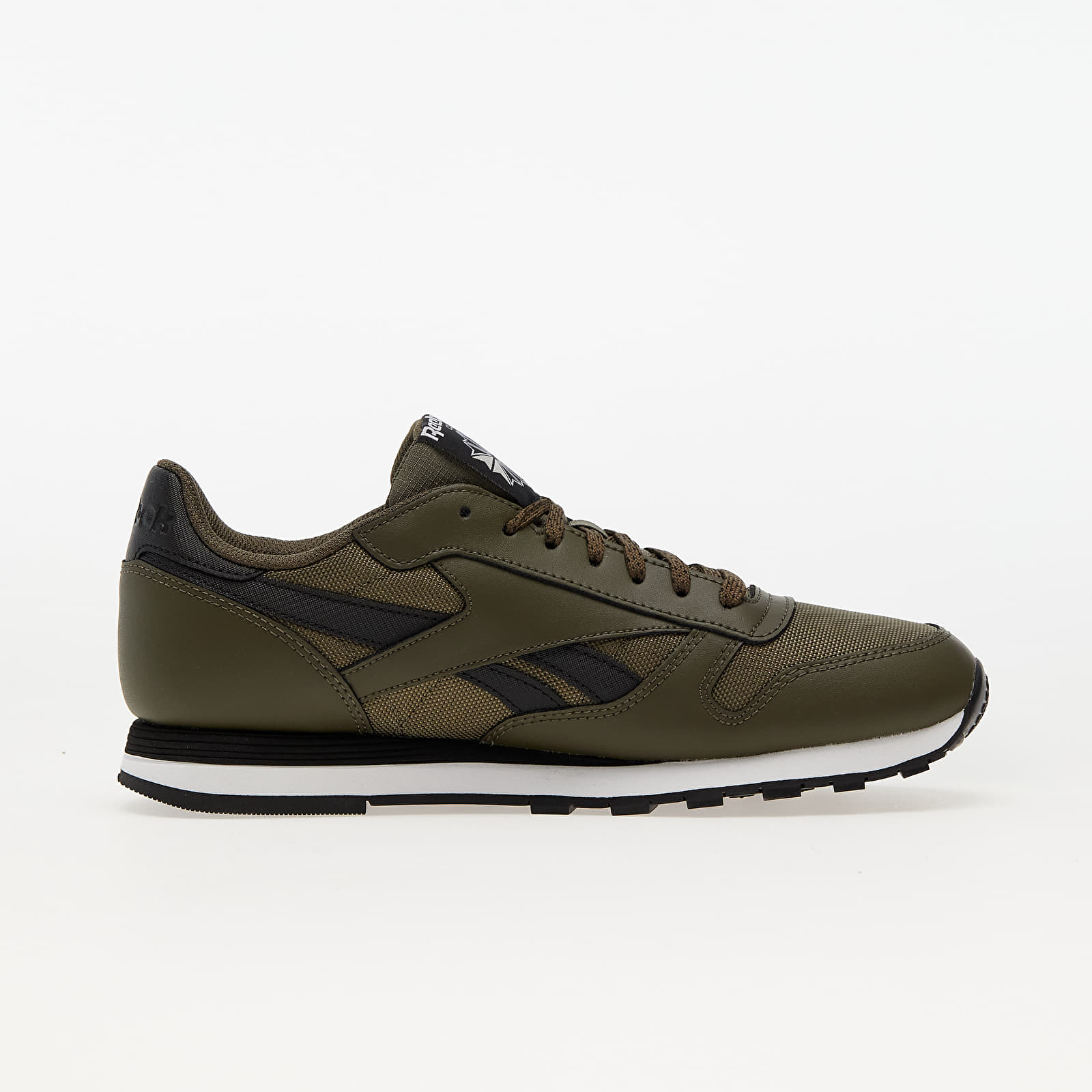Army green reebok classics sales